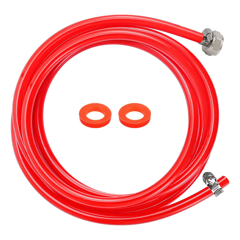10ft Beer CO2 Gas Line Tubing for Kegerator ID 5/16" Keg Gas Line Red PVC CO2 Gas Hose with OD 5/16" Barb Fittting for Draft Beer Home Brewing 10ft Gas Line with Barb Fitting