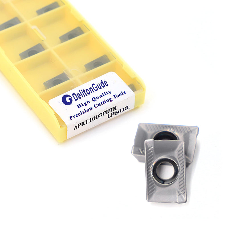10pcs APKT1003PDTR CNC Lathe Indexable Solid Carbide Milling Turning Insert for The Finishing of Steel and Other Metal (APKT1003PDTR LF6018) APKT1003PDTR LF6018