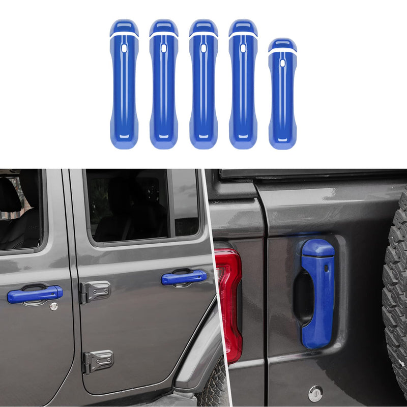RT-TCZ Door Handle Trim Cover Tailgate Handle Cover Exterior Decoration Accessories for Jeep Wrangler JL JLU 2018-2022,Blue Blue
