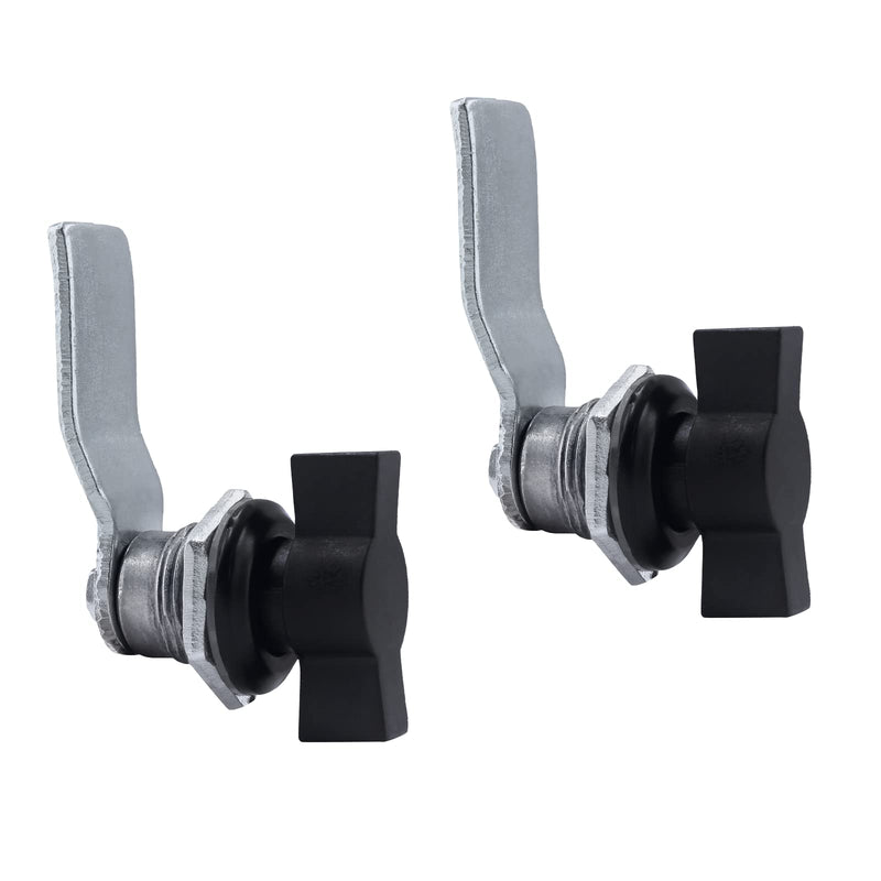 2Pcs Thumb Operated Offset Cam Locks, Black Handle Non-Locking Compartment Lock Latch Keyless Twist Cabinet Replacement Lock for Mailbox Drawer, RV Compartment Door