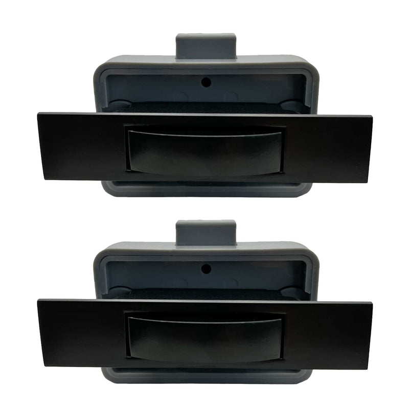 2 Packs Purocean Metal Push Button Latch for Cabinet Cupboard Storage Compartment Rectangle Shape (Black) Black