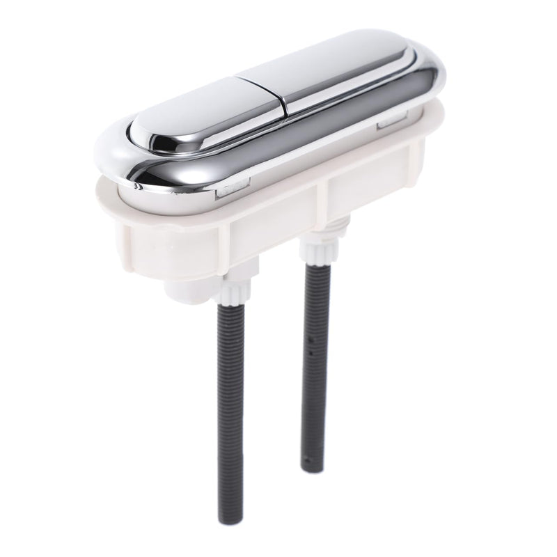DOITOOL Dual Flushing Toilet Push Button, 3.94" D * 1.18" W Oval Dual Flush Valve Replacement Kit, Silver Toilet Button Pusher, Plastic
