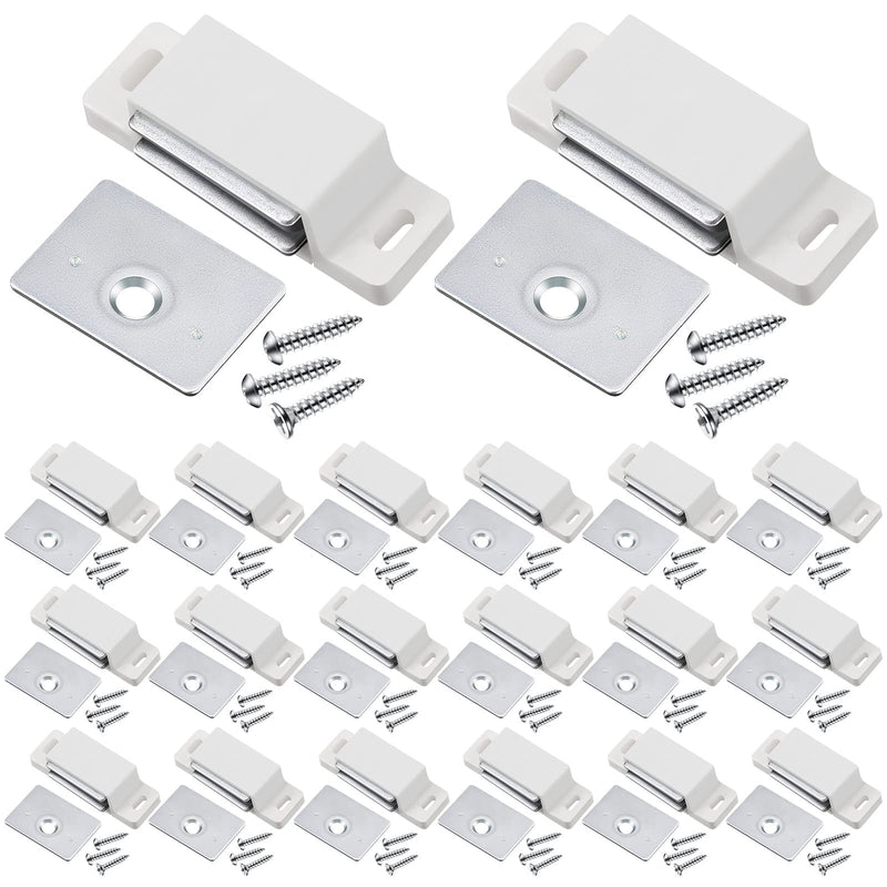 Moxweyeni Single Magnetic Catch Kitchen Cabinet Magnets Heavy Duty 15lb Cabinet Magnetic Catch Zinc Cupboard Door Magnets Window Magnet Magnetic Door Catch Drawer Latch Closet Closing Closures White 24