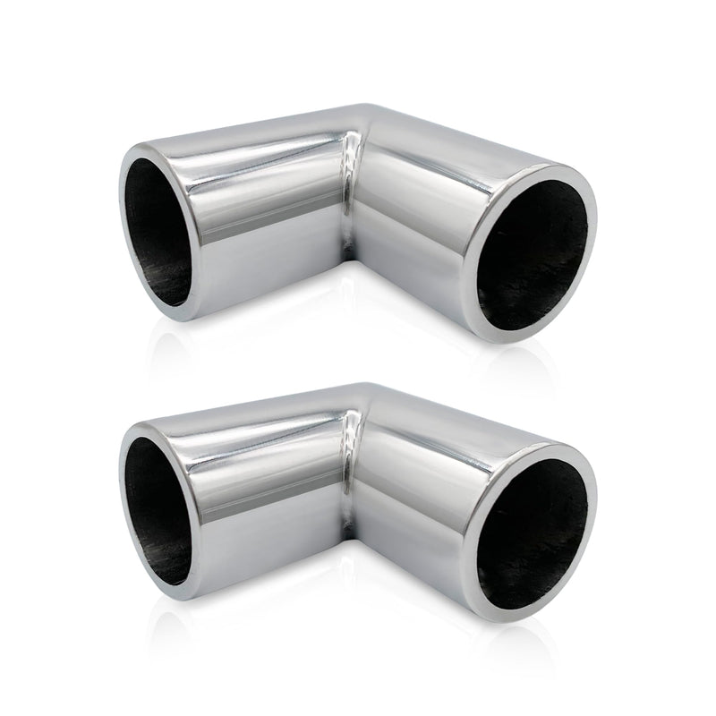 MARINE CITY 90° Elbow Connector, 304 Grade Stainless Steel Two-Way Circular Welded Pipe Joints for Boats, Yachts, Marines & Ships 7/8 Inch