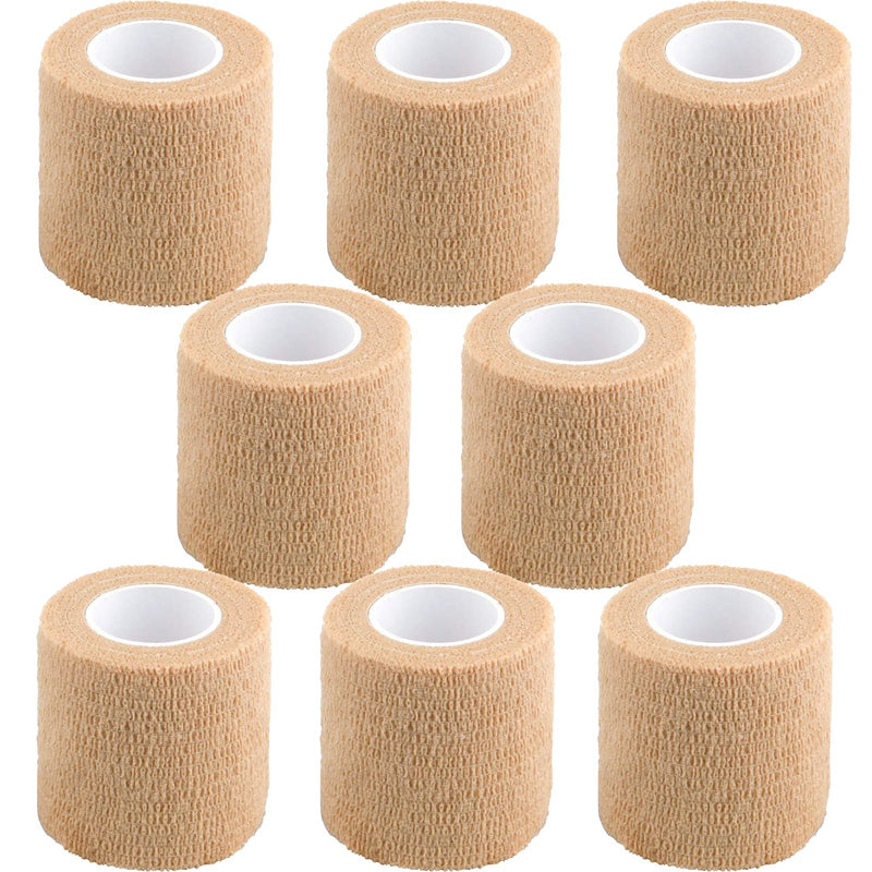 Self Adhesive Bandage Wrap,2 Inch Athletic Tape Breathable Elastic Brown Cohesive Bandages, Vet Wrap Sports Tape for First Aid, Wrist Sprains Protection,Dogs Brown Self Adhesive Bandage Wrap