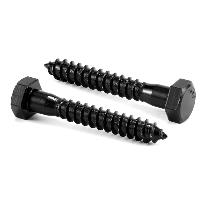 1/4" x 2" Hex Head Lag Screws Bolts 20Pcs 304 Stainless Steel 18-8, Partial Thread, Hexagon Head Wood Screws Black Oxide by SG TZH 20 1/4" x 2"