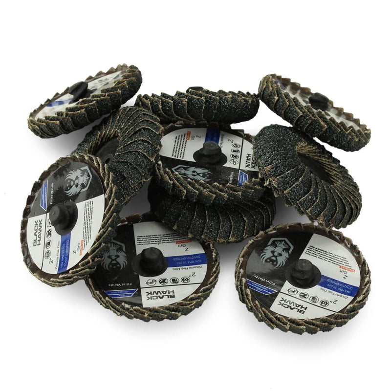 BHA Zirconia Curved Edge Fillet Weld Quick Change Flap Discs, 2 Inch - 10 Pack (120 Grit) 120 Grit