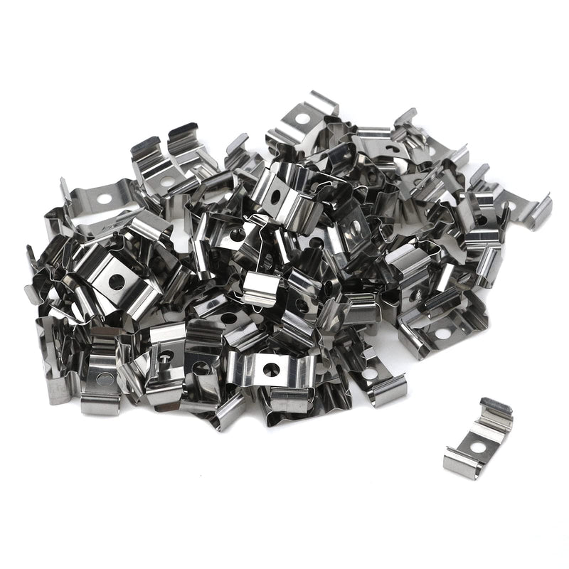 100PCS Iron Silver 0.90" Length T5 Clips, T5 Led Light Clips, Bracket Hanger for Led Tube
