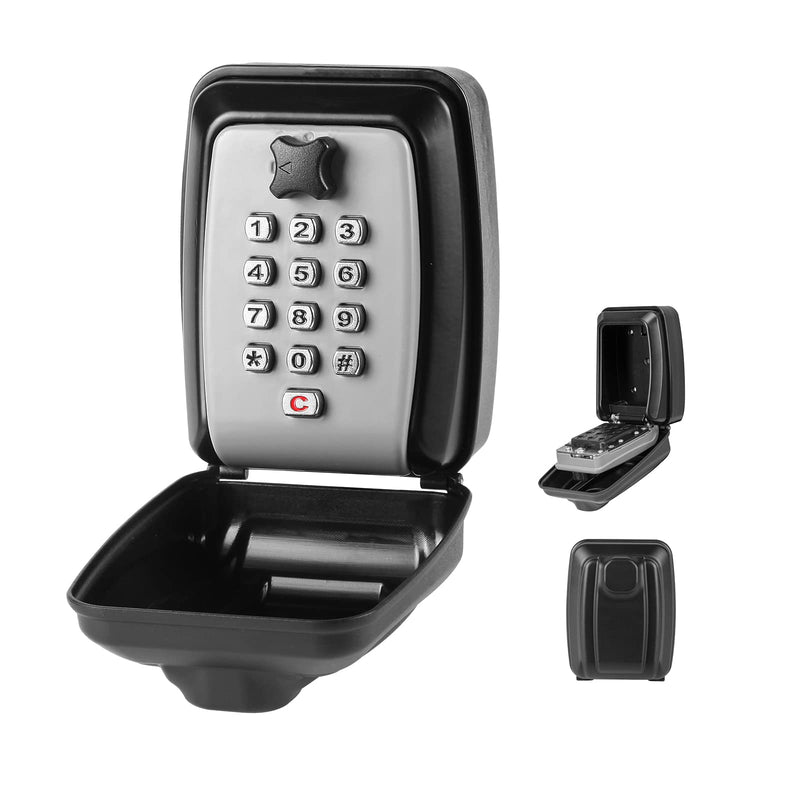 Key Lock Box, Wall Mounted Key Storage Box with 12-Digit Keyboard Combination, Resettable Code, Large Capacity, Waterproof Security Lock Box for Home, Office, Outdoor Generic