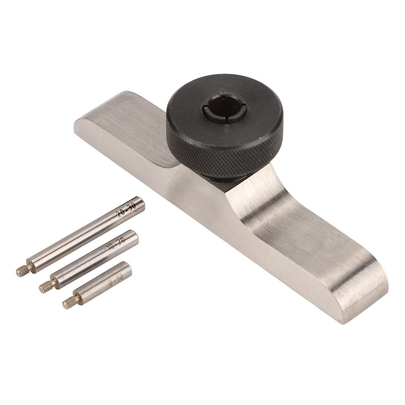 Depth Dial Indicator Base , Stainless Steel Depth Gauge Holder Stable Clamping Proof Hardened with 3 Extension Rods for Measurement(103x17mm/4 . 1x0 . 7in)