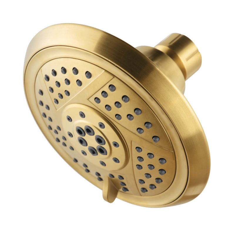 Kingston Brass KX1557 Vilbosch 5-Inch Round 5-Function ABS Shower Head in Brushed Brass 4.94 x 4.94 x 3.44