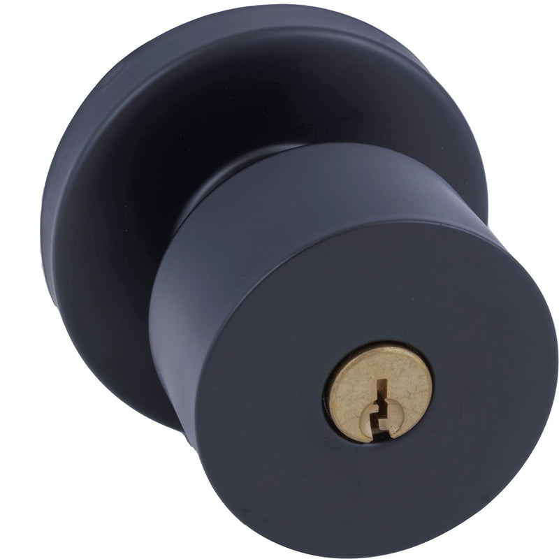 Copper Creek Metro Entry Function with Round Rosette Door Knob in Black