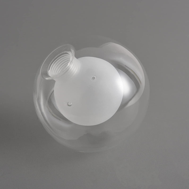 Lighting Replacement Glass Lampshade 4 Inch Milky White Glass Dome Cover Round Globe 0.8 Inch Fitter for G9 Bulb Replacement (transparent and white)