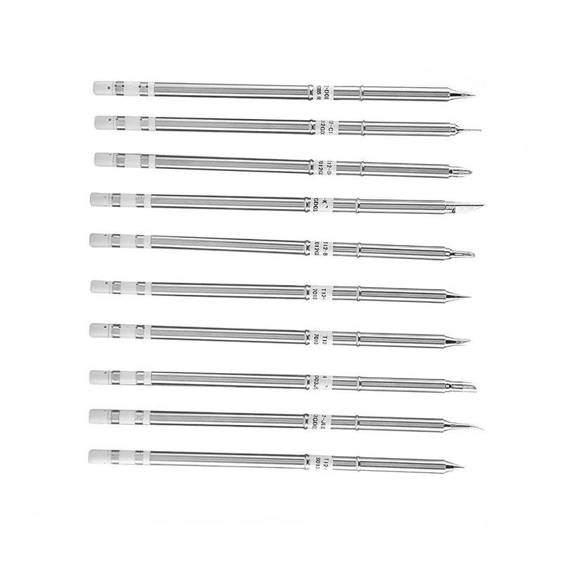 T12 Series Soldering Iron Tips Soldering Repair Tool Welding Tool Replacement for FX-951 Rework Station(Pack of 10)
