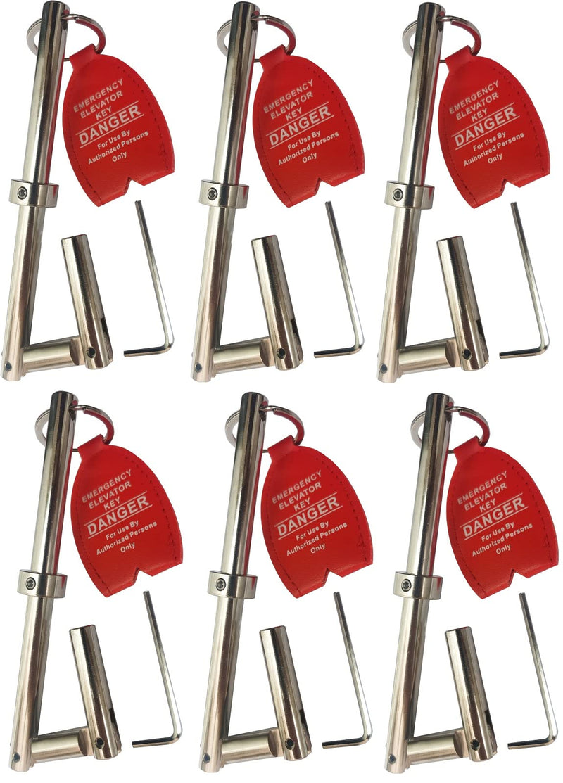 Elevator Door 3-Section Double Drop Emergency Key 6 Pack