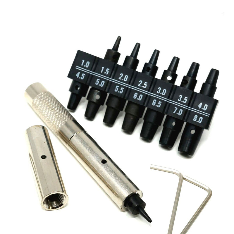 Japan Made Belt Hole Puncher for Leather 14 Sizes of Interchangeable Punch Blade, POLARIS Brand Genuine Japanese Tool