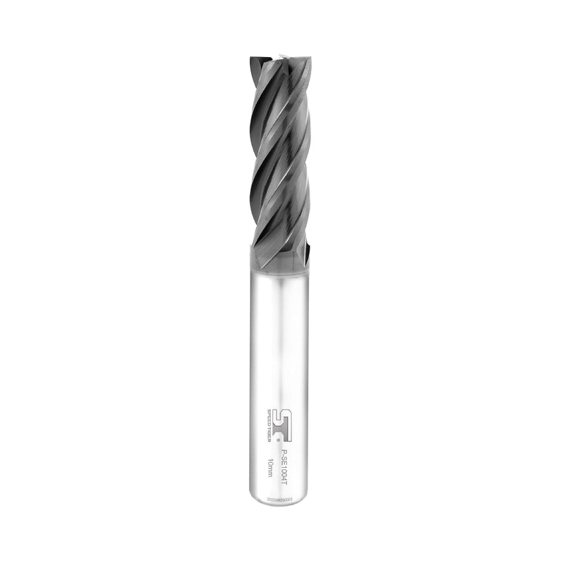 SPEED TIGER Micrograin Carbide Square End Mill - 4 Flute - 10mm 75L (1 Piece, 10mm) - for Milling Alloy Steels, Hardened Steel, Metal & More – Mill Bits Sets for DIYers & Professionals