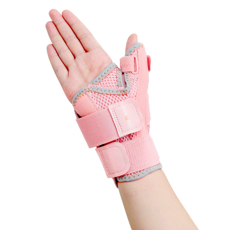 New Upgraded Thumb Splint for Right & Left Hand, Reversible Thumb Brace for Arthritis Pain And Support, Thumb Stabilizer for Sprains, Tendonitis Relief, One Size Fits Any Hand (Pink) Pink
