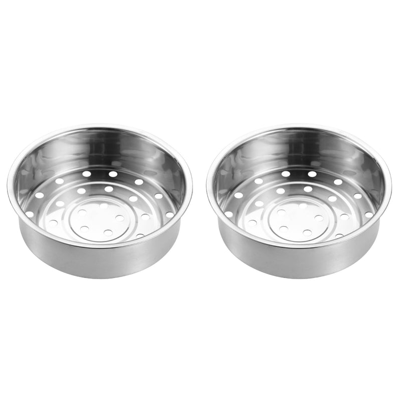 Cabilock Household Steamer Dish Set of 2 8.85 in Thicken Steamer Basket Stainless Food Insert for Rice Cooker Steaming Fish Shellfish Lobster Beef Pork Broccoli Poultry 22.5x22.5cmx2pcs Silverx2pcs