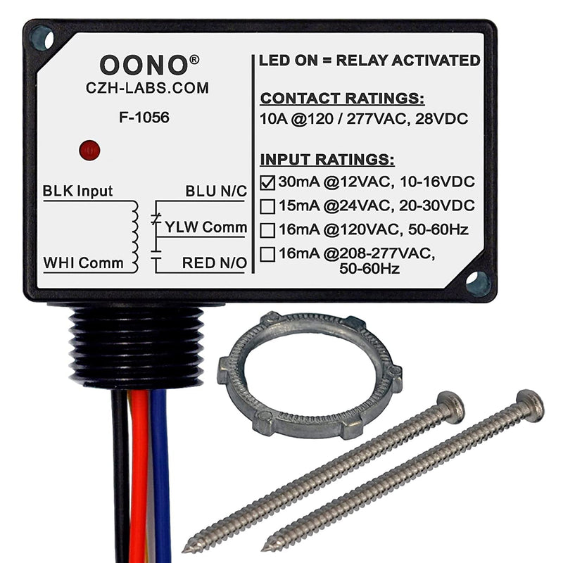 SPDT 10Amp Power Relay Module, Plastic Enclosure and Pre-Wired (AC/DC 12V) AC/DC 12V
