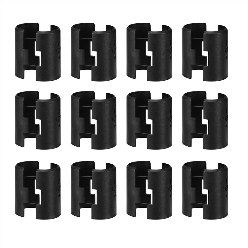 24pcs Black Wire Shelf Clips – Shelf Lock Clips for 1 Inch Pipe Shelving – Durable Plastic Replacements for Wire Shelving System (Fits 1" Diameter Pipes, 12 Pairs) 24 25mm ID, Fit 1" Pipes