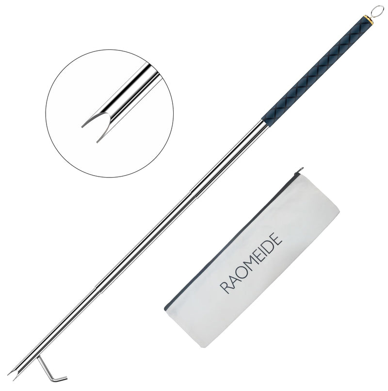 RAOMEIDE 49 Inches Fire Poker for Fire Pit Outdoor, Extra Long Campfire Poker Blower, Stainless Steel Fireplace Tools Indoor 49in