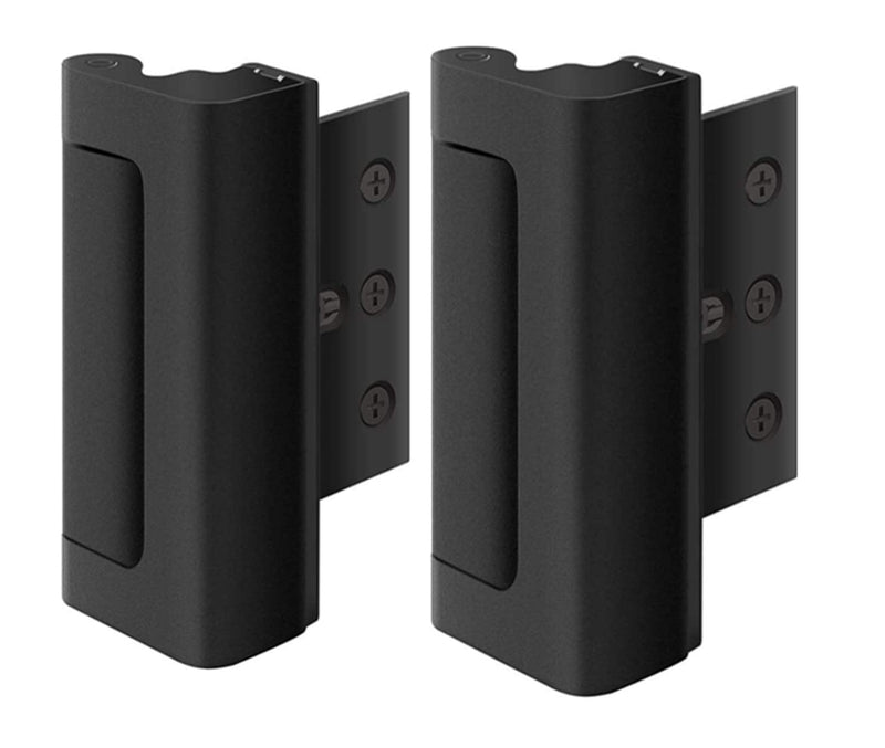 szhdx Door Security Lock, Upgrade Home Security Door Lock & Reinforcement Lock with 3 inch Stop and 8Screws, Door Lock Child Proof Security Door Stopper for Inward Swinging Door(2PC Black)