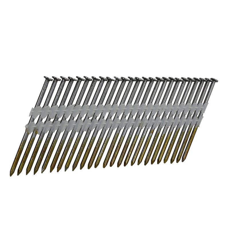 NuMax FRN.131-3B500 21 Degree 3" x .131" Plastic Collated Bright Finish Full Round Head Smooth Shank Framing Nails (500 Count)