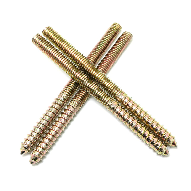 6pcs Self-Tapping Screw Hanger Bolts 3/8"-16 x 5" Hanger Bolts Double Headed Bolts for Furniture Wood Joint