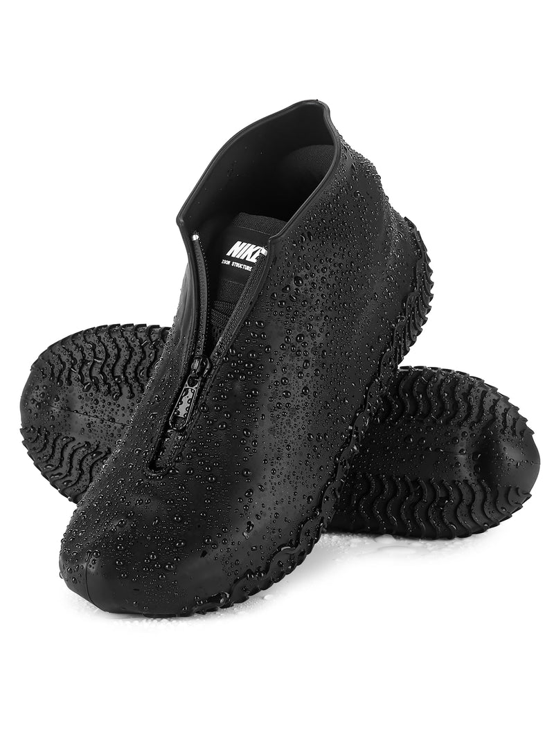 HTHOY&GOWY Shoe Covers Waterproof Silicone Rain Overshoes for Kids Men and Women L (Women 7.5-11, Men 6.5-10.5) Black