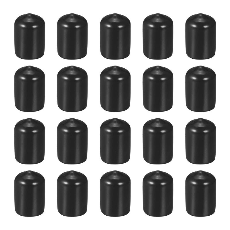 DMiotech 20 Pack 1/2" ID Black Screw Thread Protectors Rubber End Caps Bolt Covers for Screw Bolt Furniture Pipe 1/2"