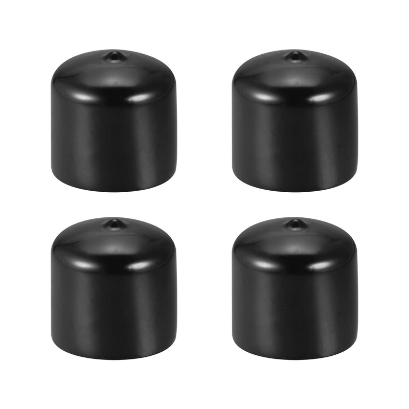 DMiotech 4 Pack 1 1/2" ID Black Screw Thread Protectors Rubber End Caps Bolt Covers for Screw Bolt Furniture Pipe 1 1/2"