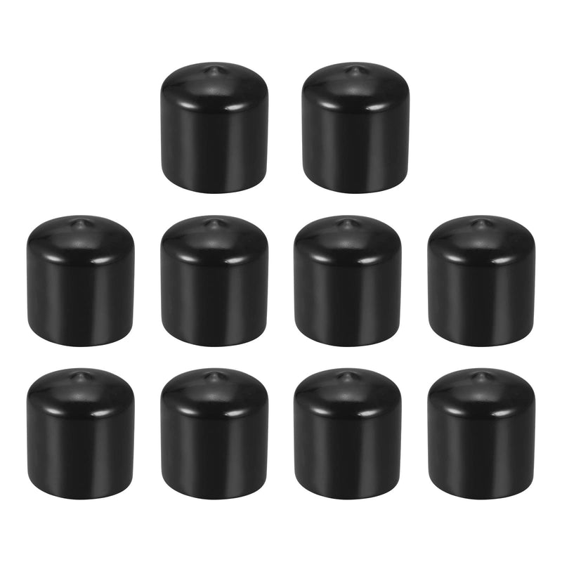 DMiotech 10 Pack 1 1/4" ID Black Screw Thread Protectors Rubber End Caps Bolt Covers for Screw Bolt Furniture Pipe 1 1/4"