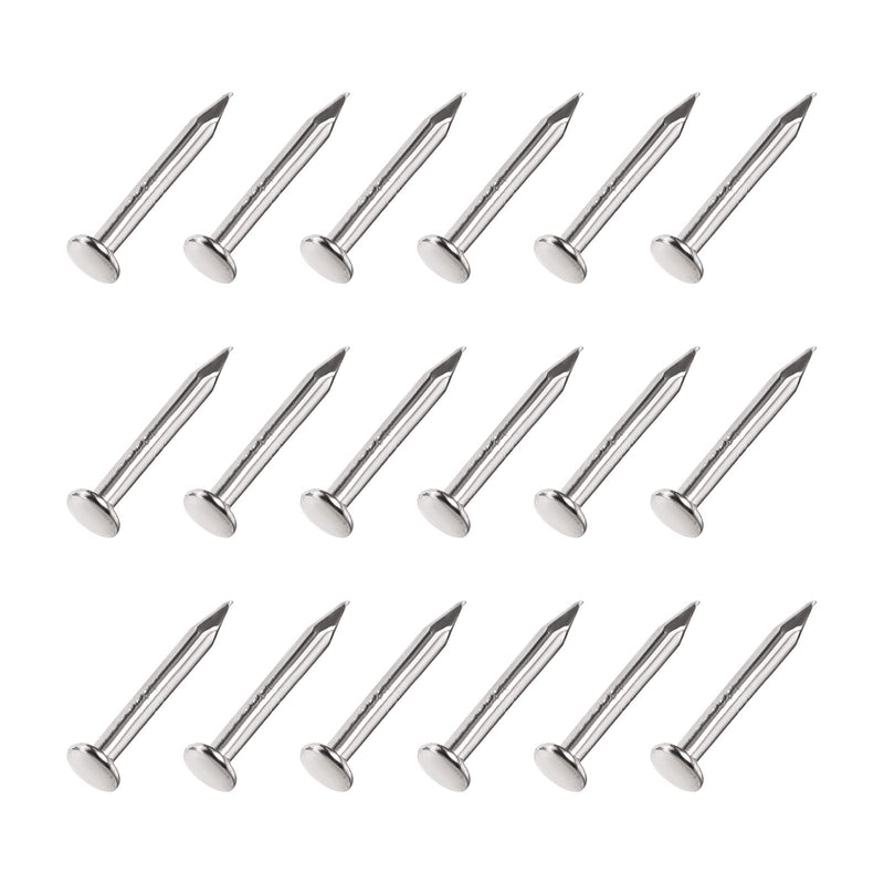 METALLIXITY Small Nails (1.2x8mm) 500pcs, Carbon Steel Tiny Hardware Nails - for Household Woodworking, Silver Tone 1.2x8mm