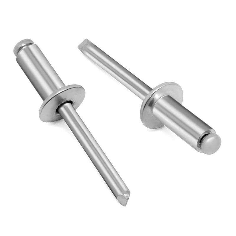 5/32" x 5/16" Aluminum Blind Rivets, Silver, 4 x 8mm Pop Rivets, 100 PCS 5/32" x 5/16"