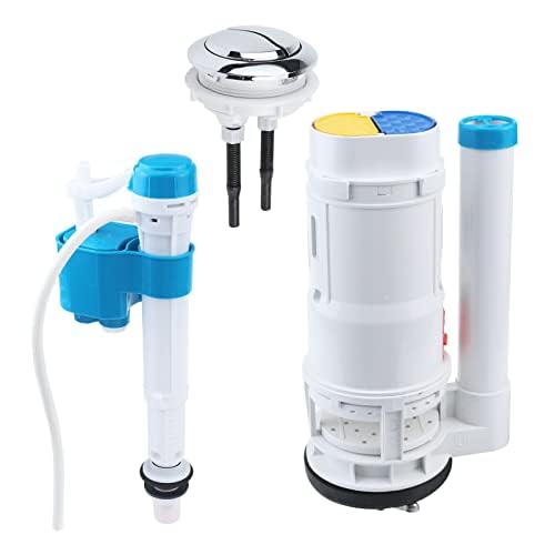 T Tulead Toilet Dual Flush Valve,Fill Valve,Push Button,Toilet Repair Kit 210mm Height, for 255-305mm Toilet Tank, for Ceramic Hole Dia, 65-70mm