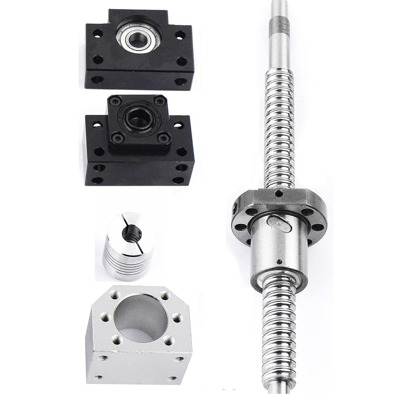 150mm/ 5.9inch Ball Screw RM/SFU1605 (Diameter 16mm, Lead 5mm) with Metal Ball Screw Nut, BK/BF End Supports and Ball NUT HOUSINGS CNC Parts for DIY CNC Machine and 3D Printer (RM/SFU1605, 150mm/5.9inch