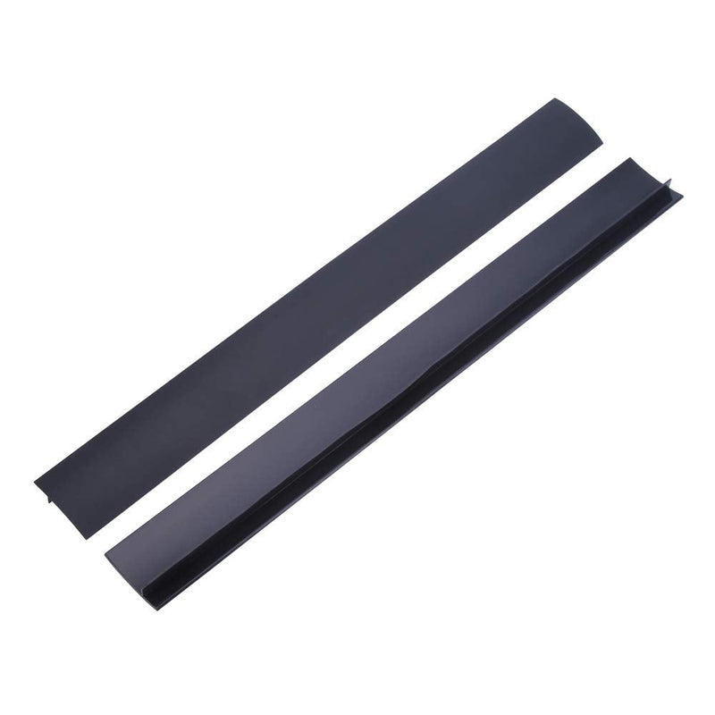 2 Pack Flexible Kitchen Stove Gap Covers, Silicone Gap Fillers Between Counter and Stovetop, Oven, Washer, Dryer, Easy to Wipe, Food grade (Black, 21 Inches) 21'' Black