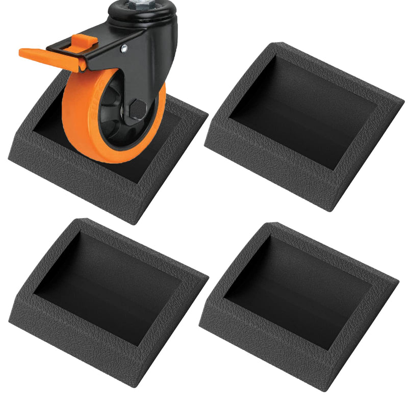 Bed Stoppers Furniture Stopper, 4 Pack Wheel Stoppers Furniture Caster Cups - Premium Solid Rubber Caster Cups Furniture Cups Fits to All Floors & Wheels of Sofas, Beds, Chairs, Prevents Scratches Rectangle-4PCS