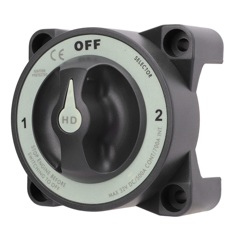 Acouto 500A Battery Disconnect Switch 3 Position Battery Power Cut Off Switch IP66 Waterproof Ignition for RV Boat Marine