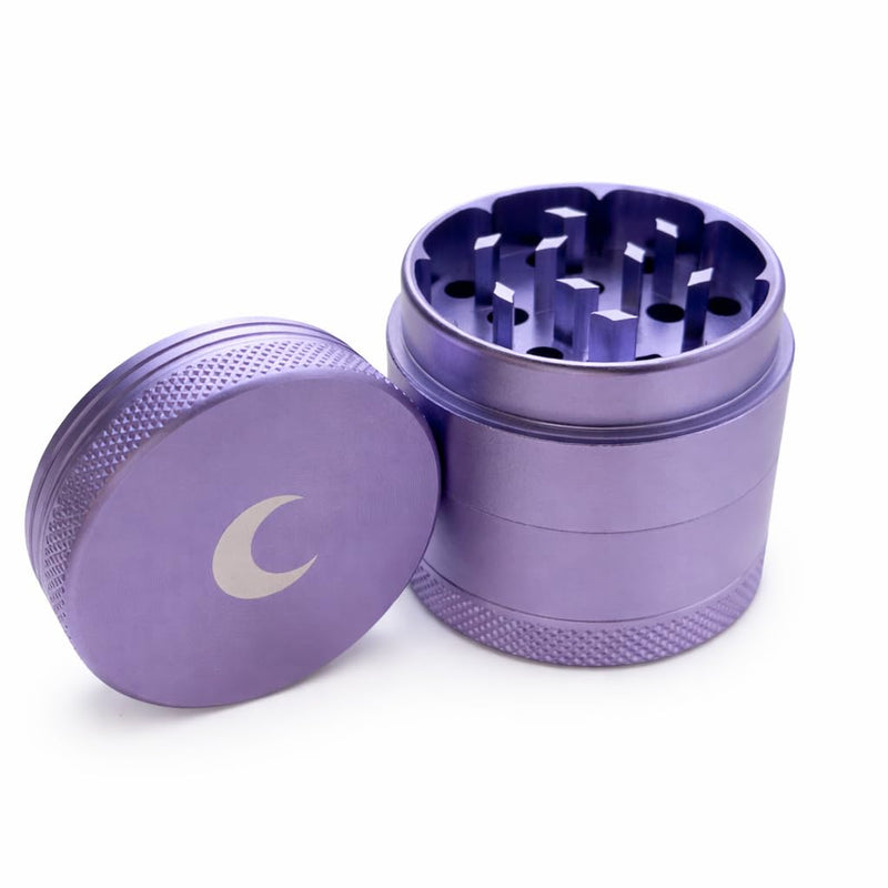Brando Moon Small Manual Tea, Spice and Seeds Grinder – 1.6” Spice Kitchen Crusher with Cleaning Scraper, for Camping and Outdoor Purple