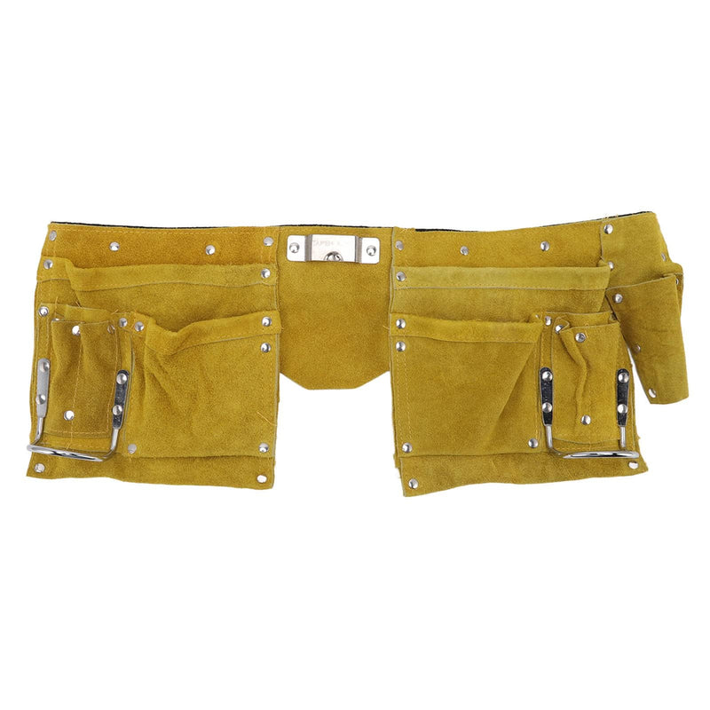 Carpenter Tool Belt with Quick Release Buckle, Leather, Multiple Pockets, Adjustable Waist, for Woodworking and Construction