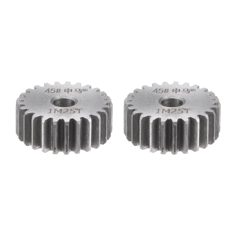 HARFINGTON 2pcs Straight Spur Gear 6mm Bore 25T Mod-1 Hardened 45# Steel Spur Diff Differential Motor Gear RC Car Replacement Parts