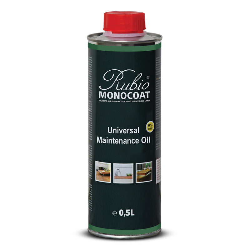 Rubio Monocoat Universal Maintenance Oil, 1,000 ft² - Pure | Satin Sheen Enhancement & Protection for Indoor Wood Floor & Wooden Furniture Surfaces Treated with Oil Plus 2C | 0.5 Liter .5 L