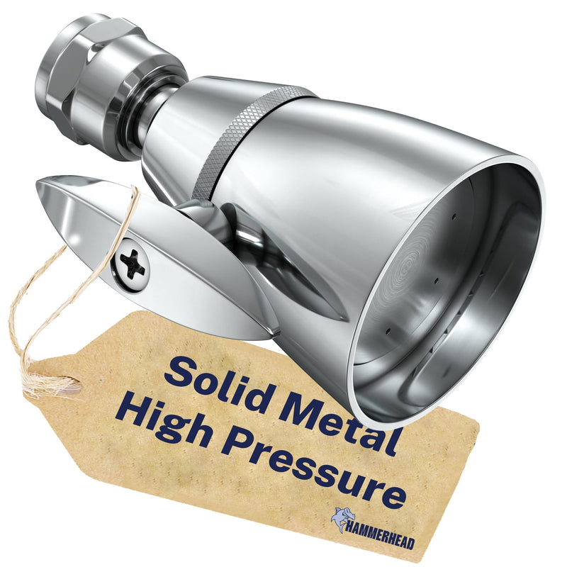HammerHead Showers® Solid Metal 2 Inch High Pressure Shower Heads - CHROME – 2.5 GPM Shower Heads High Pressure - High Flow Shower Head with ADJUSTABLE SPRAY PATTERN - Fixed Shower Head - NewNest Australia