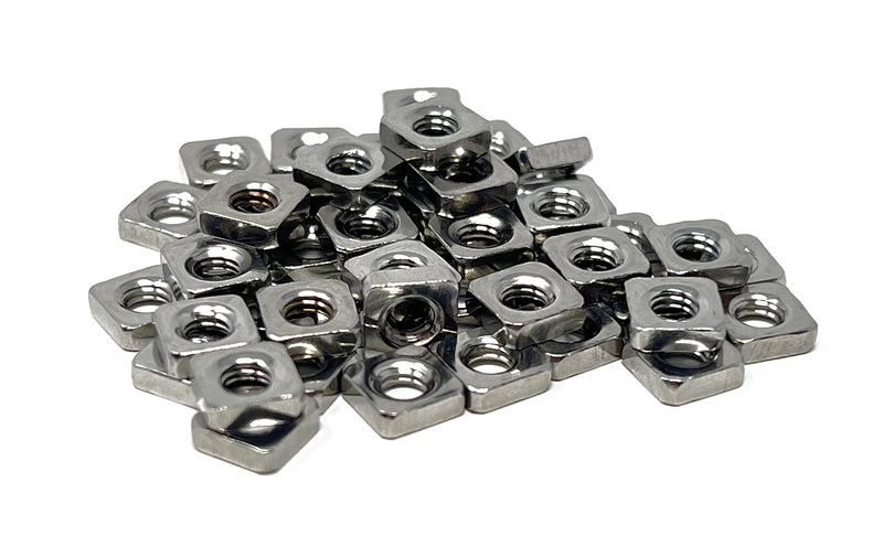 M3nS - Thin M3 Square Nuts for PRUSA & Zaribo 3D Printers - A2 Stainless Steel - Conform to DIN 562 (Quantity 25)