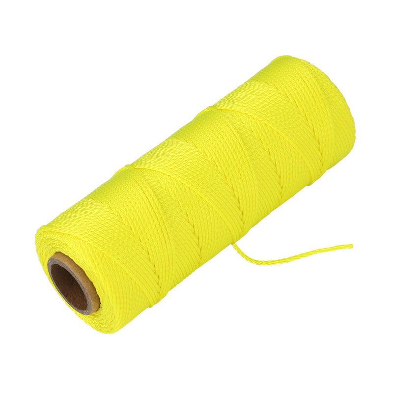 Goldblatt Mason Line, 500 Feet #18 Braided Nylon String Line, Nylon Twine for Gardening or Masonry Tools, Perfect Construction String for A String Level, Twine String for Gardening 500FT Fluorescent Yellow