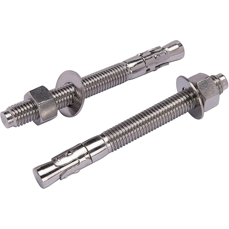 1/4" X 2-1/4" Concrete Anchor, 304 Stainless Wedge Anchor with Excellent Anti-Rust Performance, 304(18-8) Stainless Steel Concrete Anchors and Screws Kit (10pcs) 1/4" X 2-1/4"