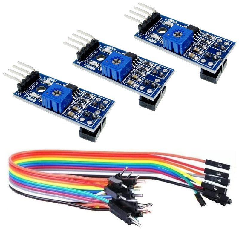 WWZMDiB 3Pcs 3.3-5V TCRT5000 Infrared Reflective Sensor IR Photoelectric Switch Barrier Line Obstacle Avoidance Module Tracing Sensor Tracing Module for Arduino Smart Car Robot