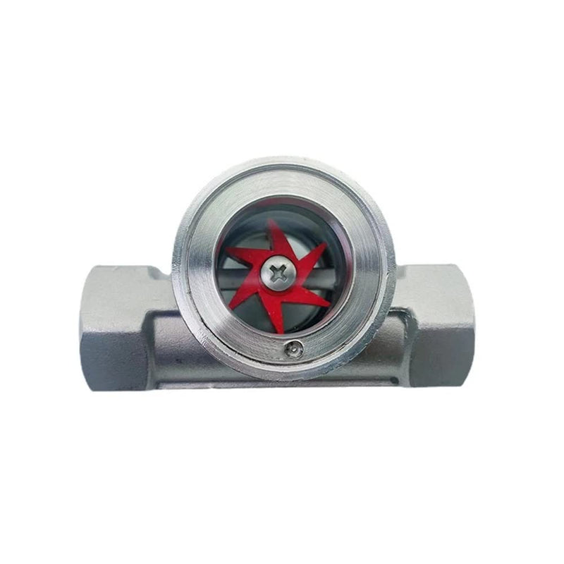 1/4" 3/8" 1/2" 3/4" 1" 1-1/2" 2" BSPT Female 304 Stainless Window Sight Glass Flow Indicator With Impeller (3/4" DN20) 3/4" DN20